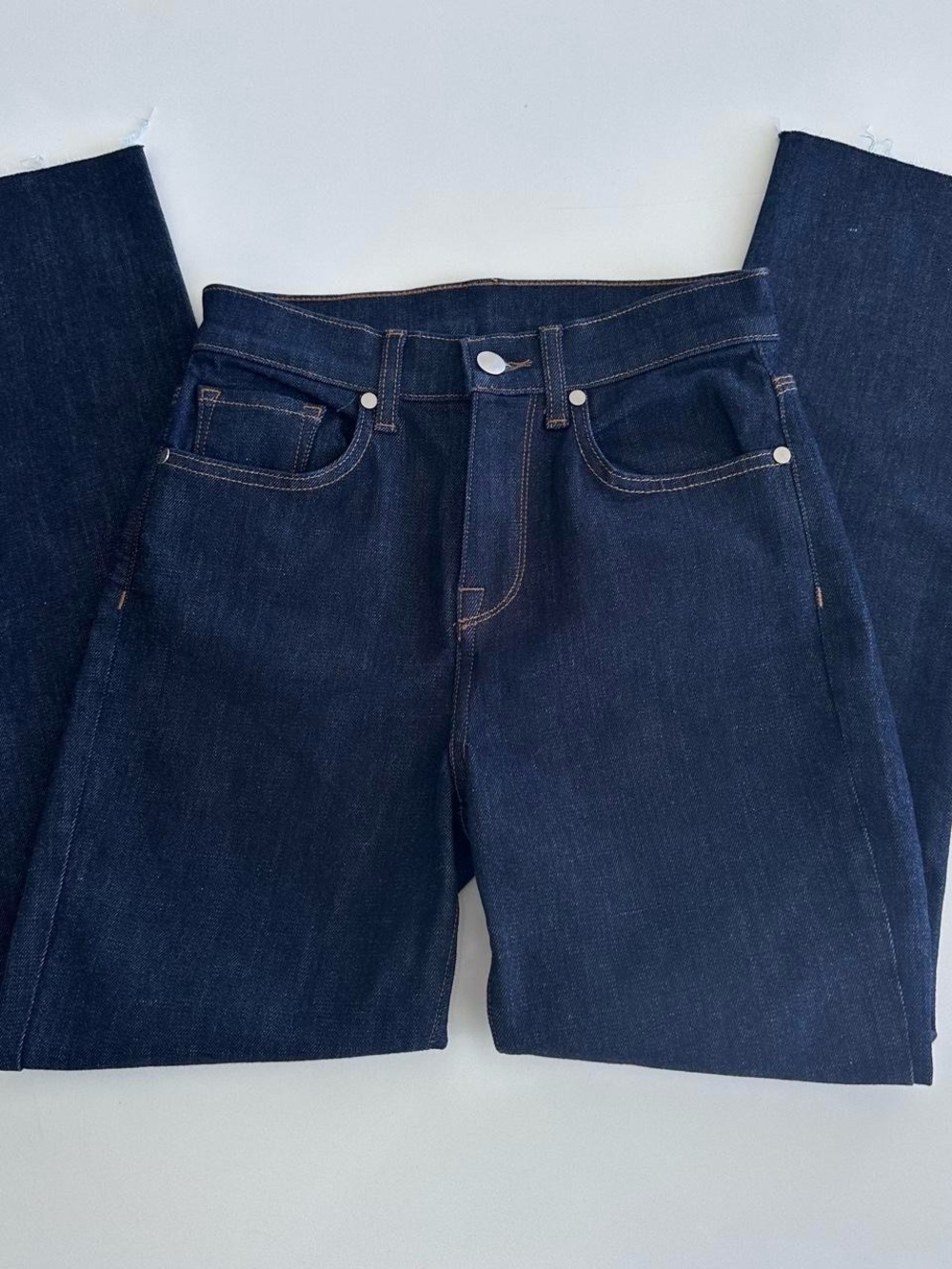 Dark wash straight leg jeans